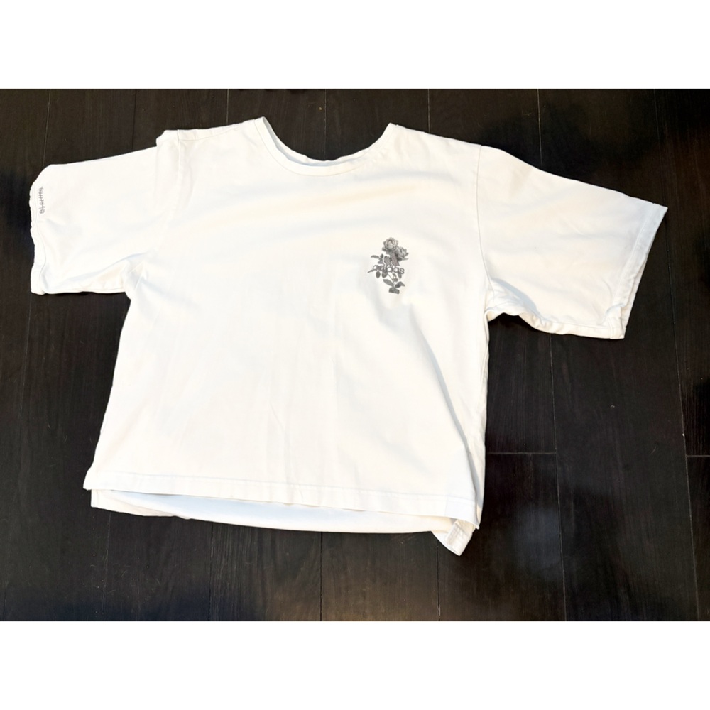 Adidas White Limitless‎ Tee Embroidered Roses